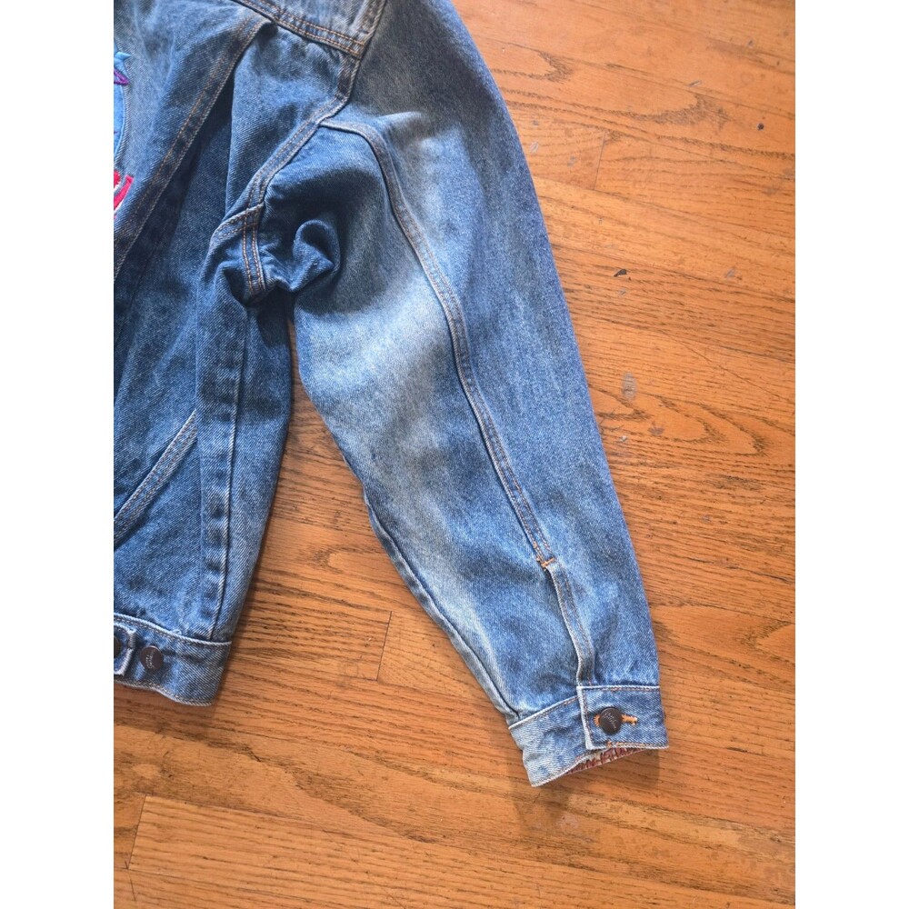 Vtg Planet Hollywood Embroidered Denim Trucker Jacket Size Large *Read* - Picture 9 of 9